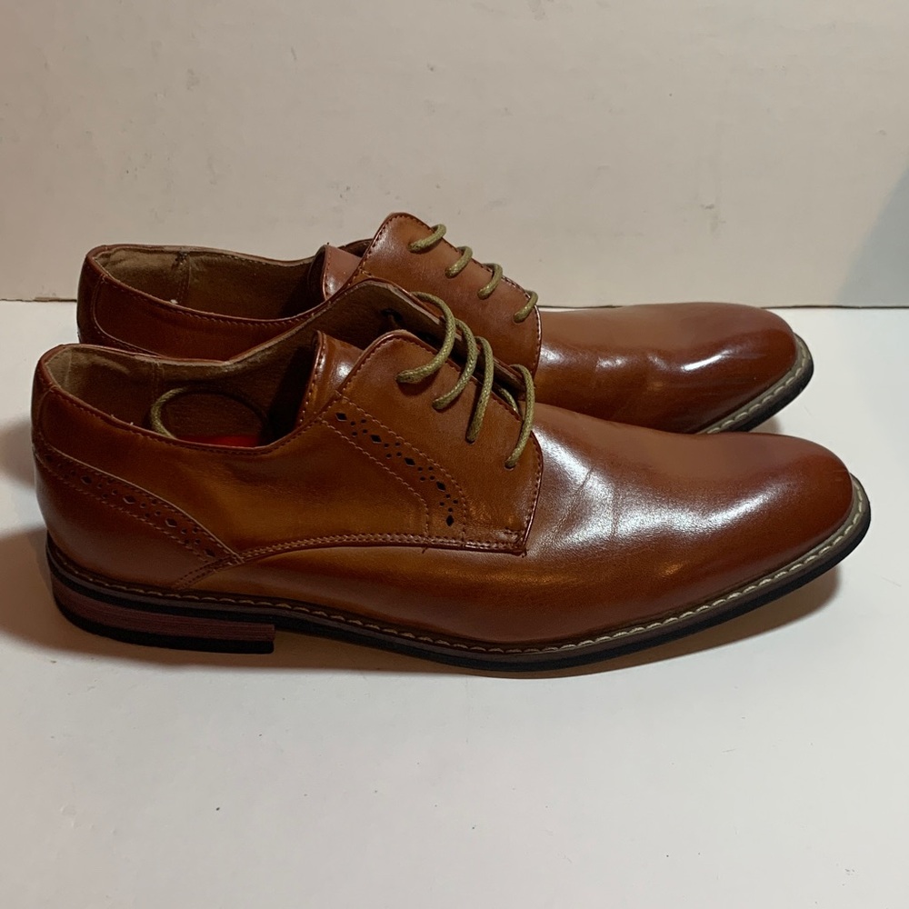 Elegant Tan Leather Oxfords for Men Bruno Marc Prince - 16 Dress Shoes size 10